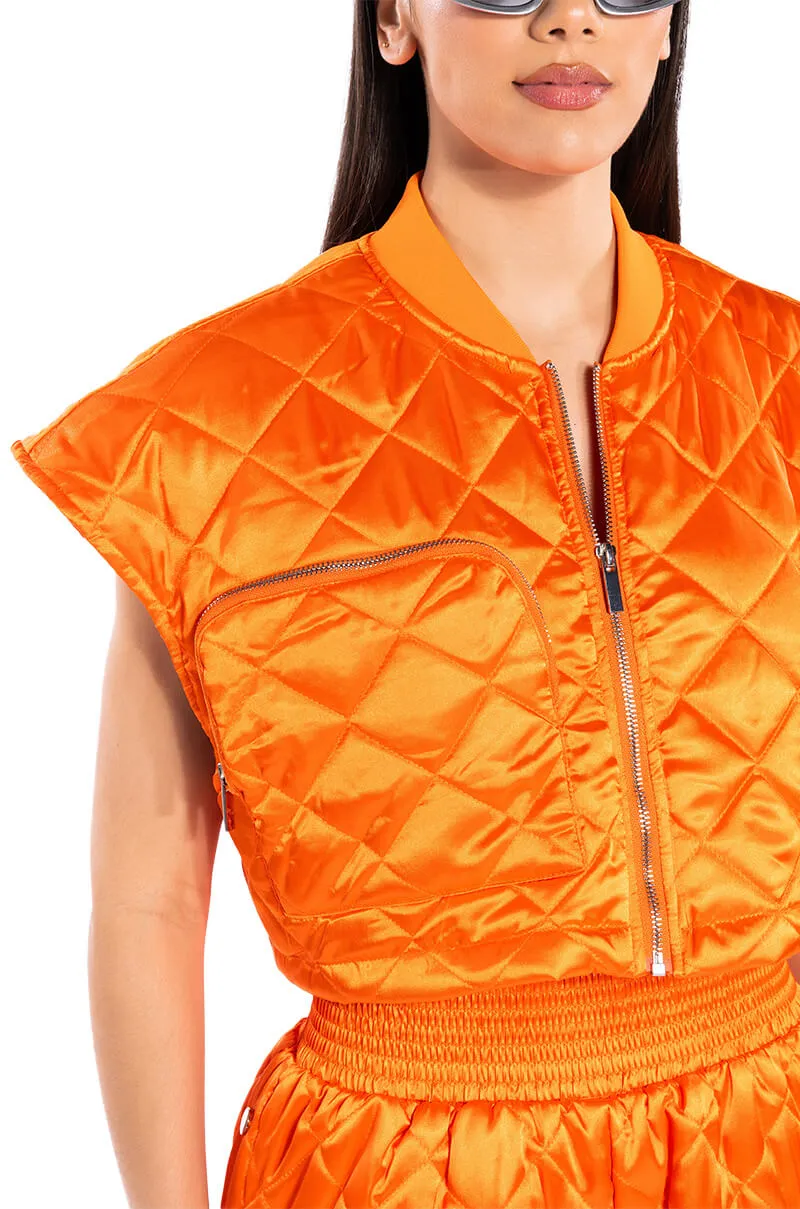 ARYA QUILTED SATIN VEST