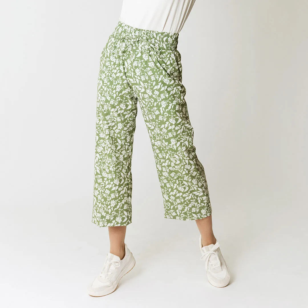 Audrey Wide Leg Pants, Sage Ivy