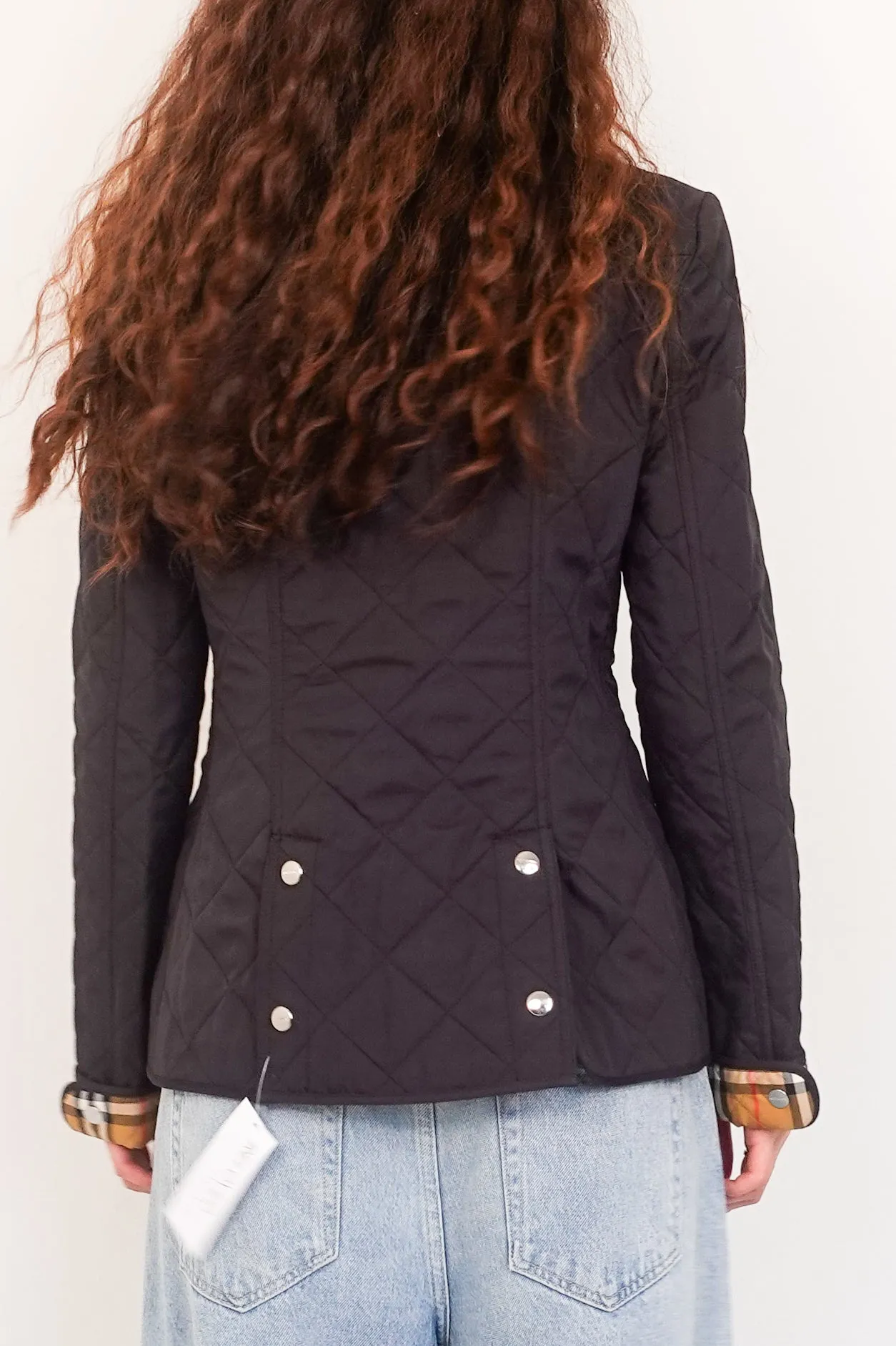 Black quilted short coat RRP £900