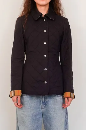 Black quilted short coat RRP £900