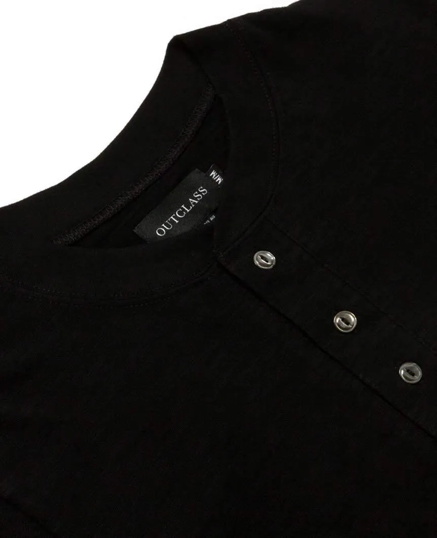 Black Slub S/S Henley