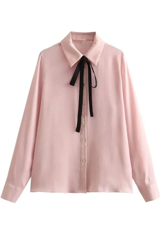 Bow Tie Button Down Shirt