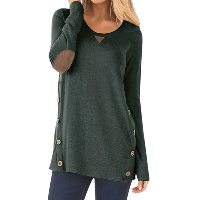 Button Loose Long Sleeves Blouse