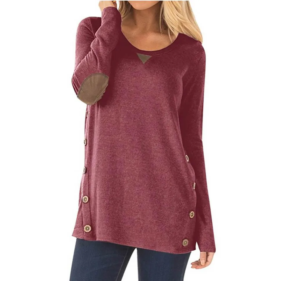 Button Loose Long Sleeves Blouse