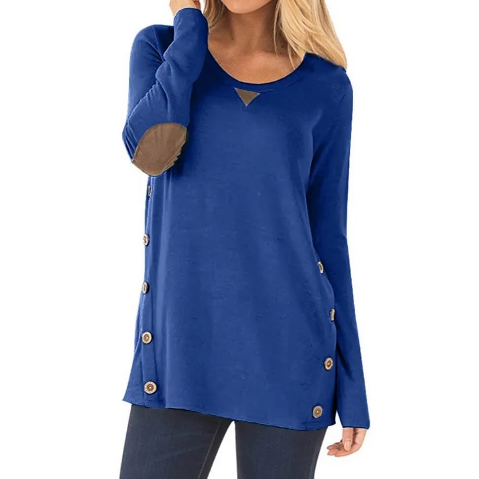 Button Loose Long Sleeves Blouse