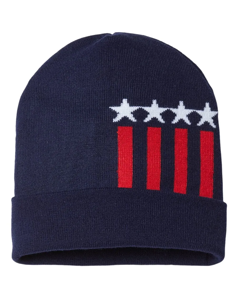 Cap America RK12 - USA-Made Patriotic Cuffed Beanie, Knit Cap