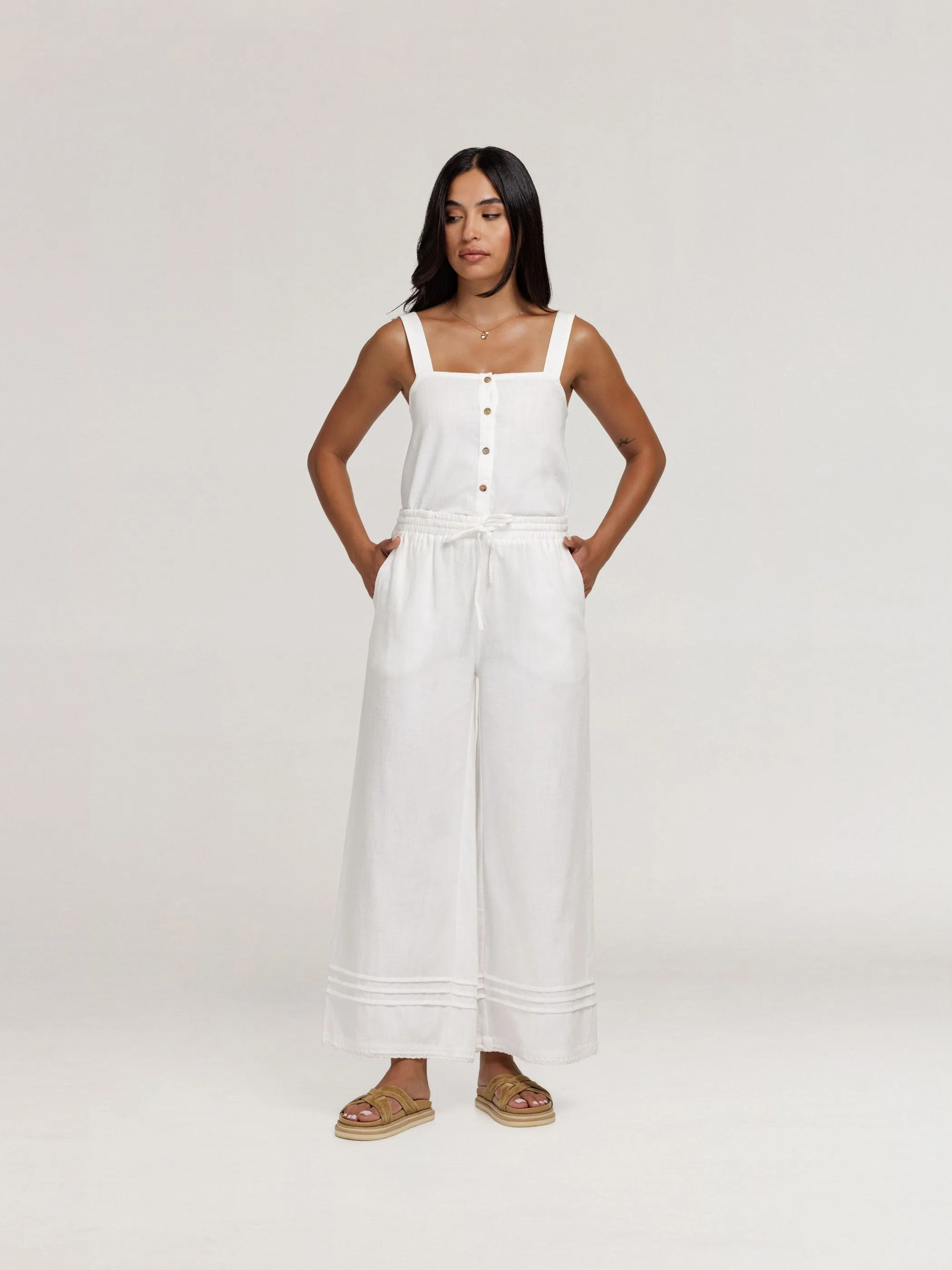 Carabella Cotton Pants Ivory