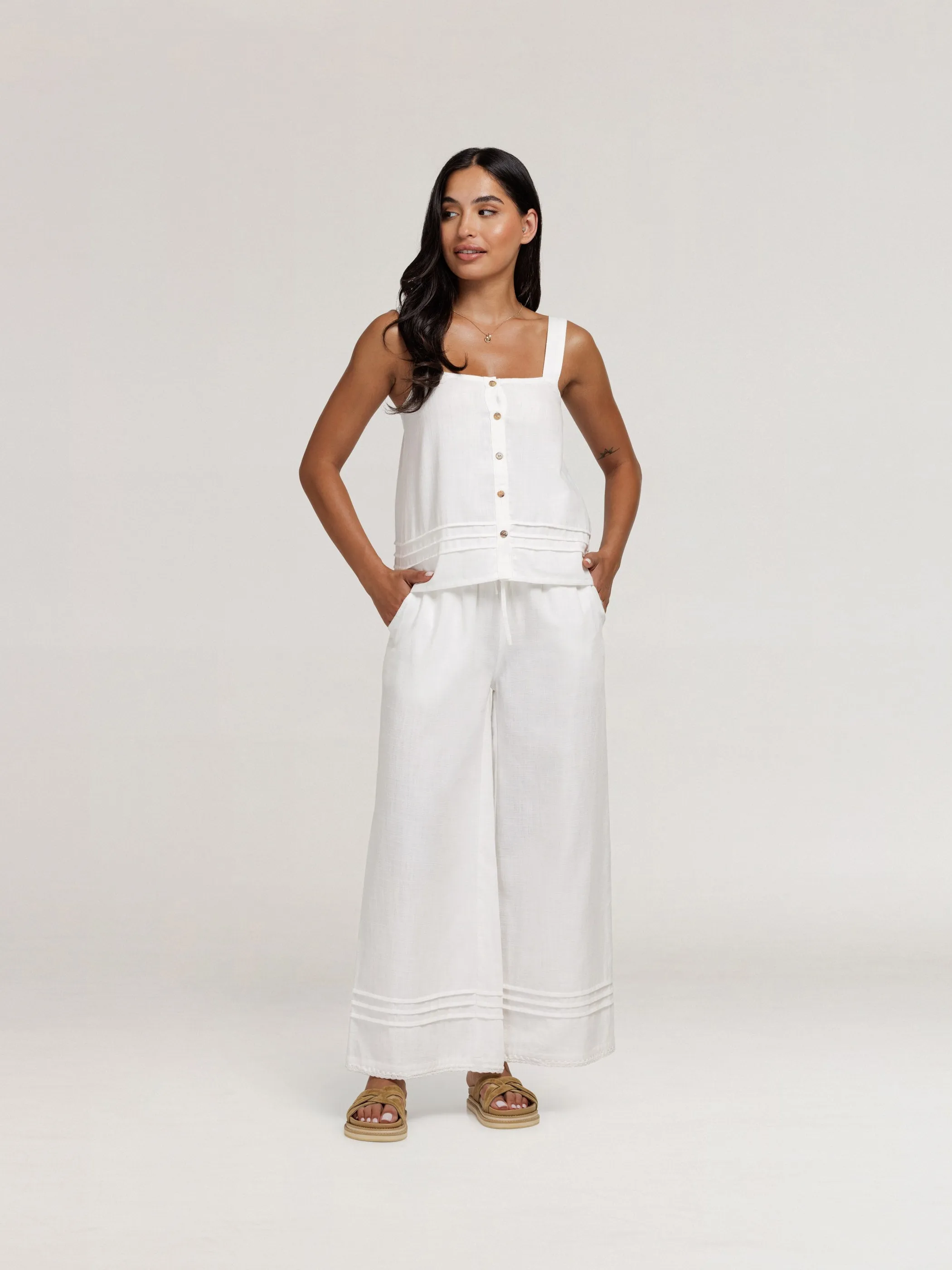 Carabella Cotton Pants Ivory