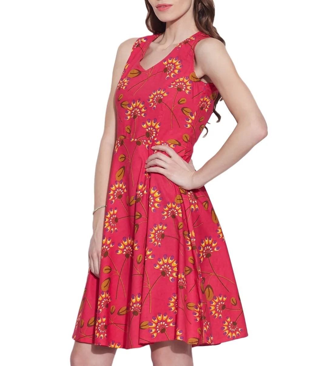 Clothes For Women Cotton Printed Dress,Machine Washable,W-CPD40-1605, Size-40 Inch