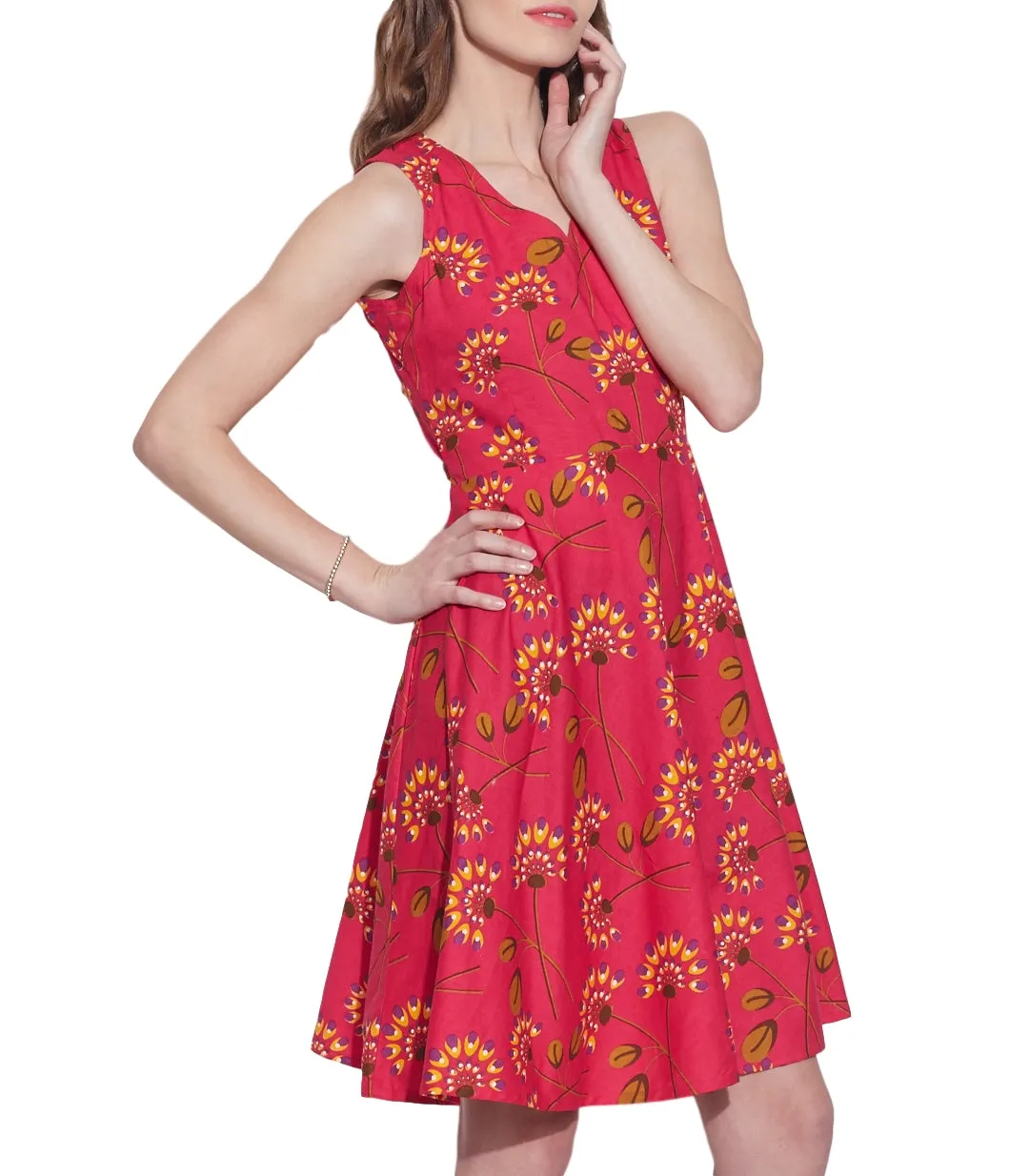 Clothes For Women Cotton Printed Dress,Machine Washable,W-CPD40-1605, Size-40 Inch