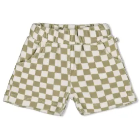 COOL FAMILY Checkered Fashion Terry Shorts