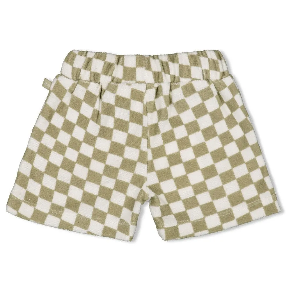 COOL FAMILY Checkered Fashion Terry Shorts