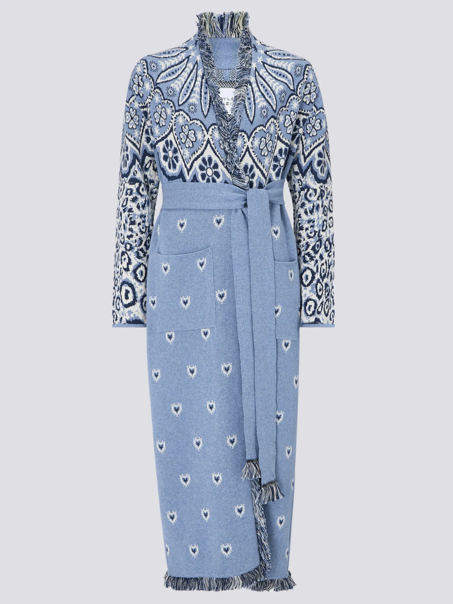 Dalton Cotton Jacquard Duster Blue