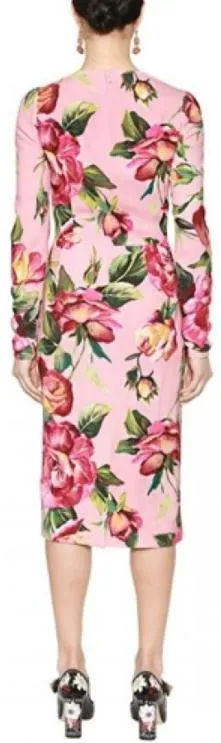 Floral Print Pencil Dress - Extended Sizes