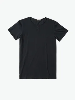 Henley Organic Cotton T-Shirt Charcoal Grey