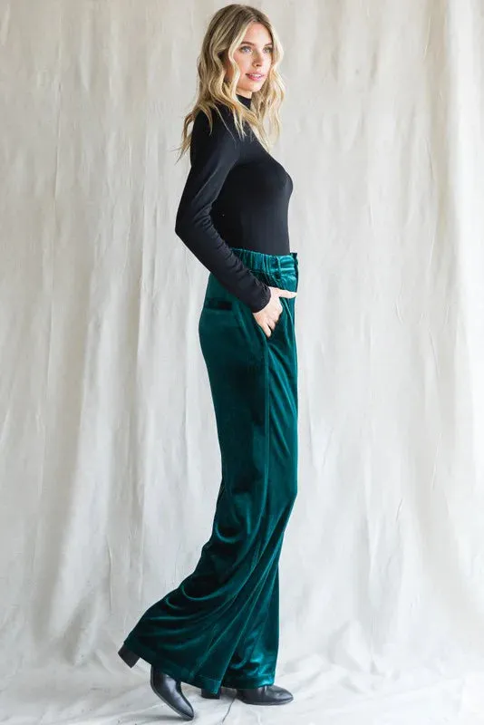 Holiday Crush Green Velvet Pants