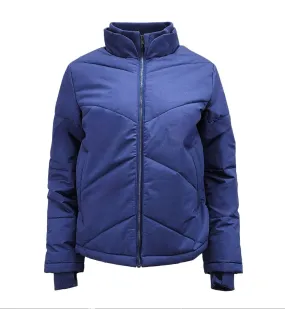 HoodLamb Women's Navy High Zip Up Quilted Hemp Jacket 420 NWT