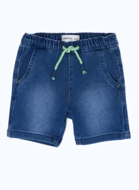 Infant Boys Navy Pull On Denim Short