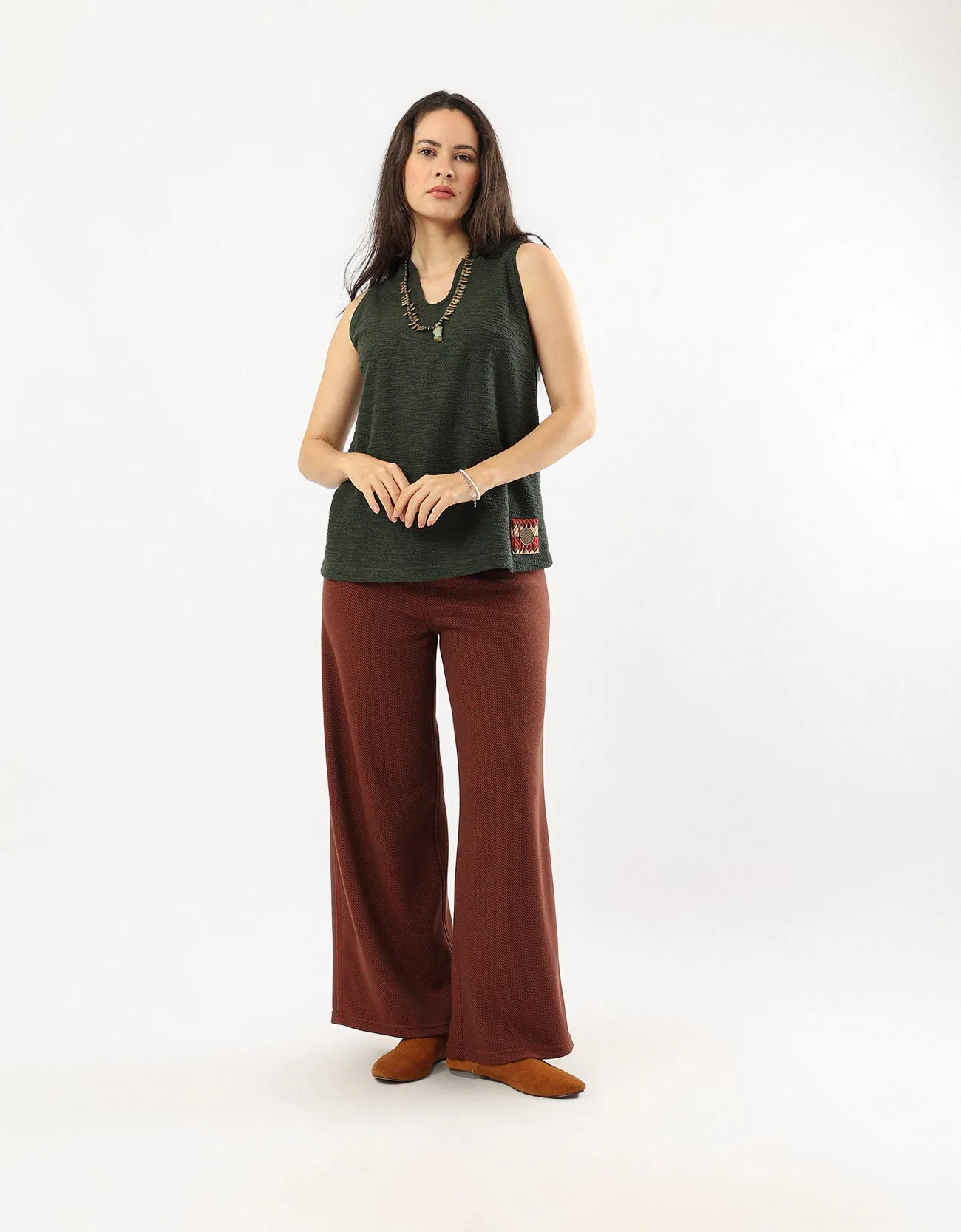 Jacquard wide leg pants