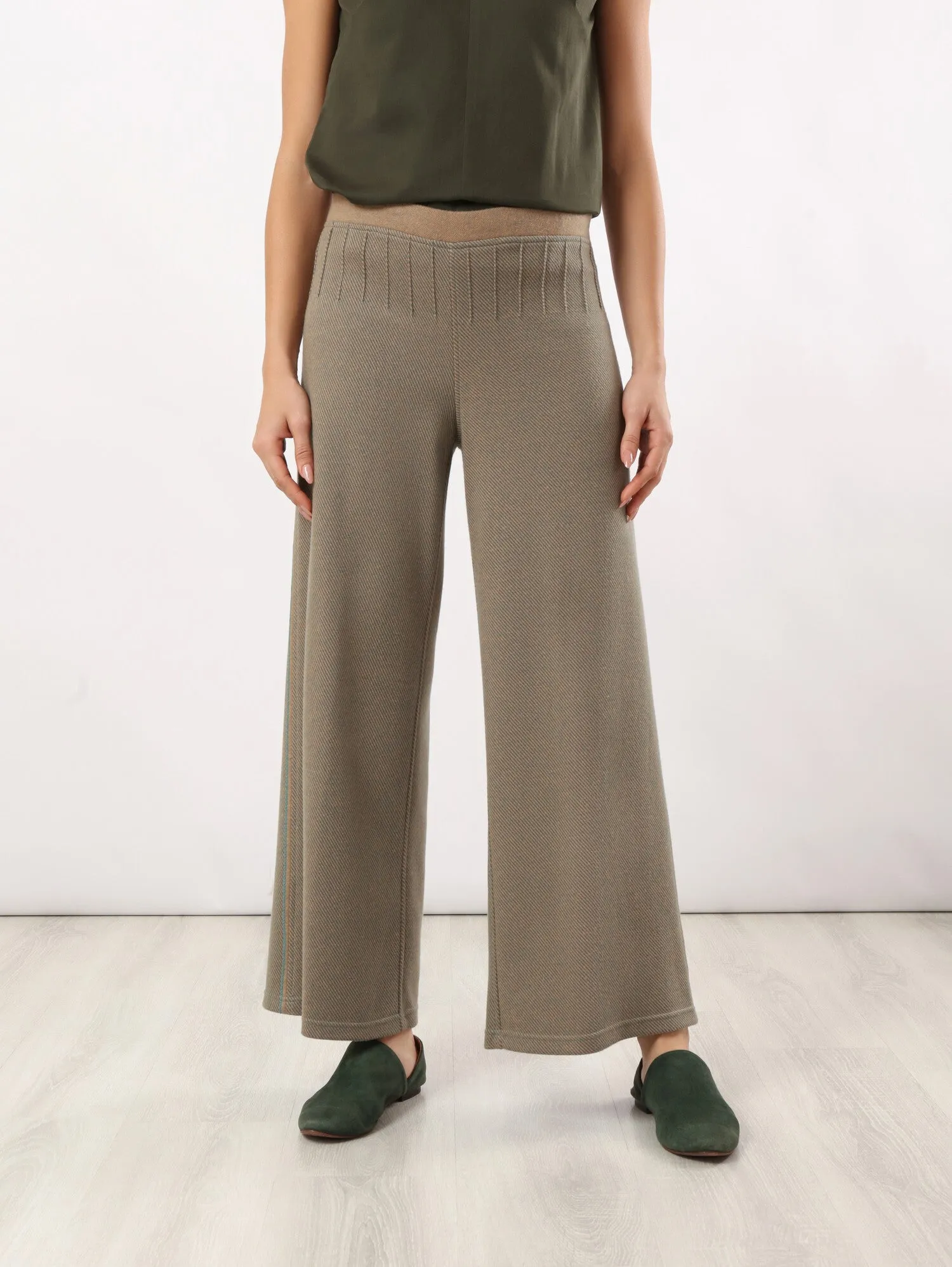 Jacquard wide leg pants