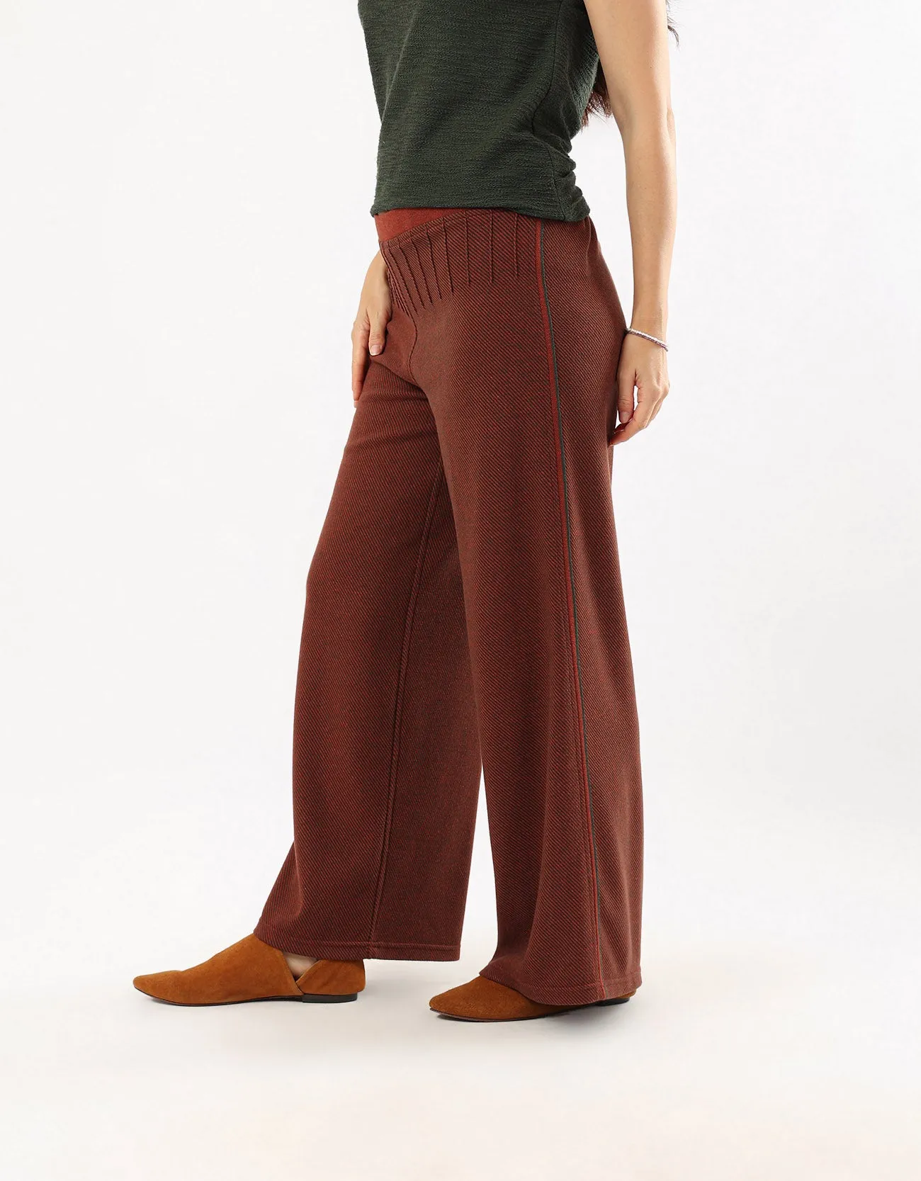 Jacquard wide leg pants