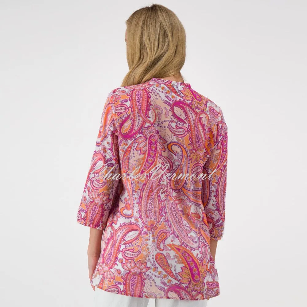 Just White Paisley Blouse - Style J2842