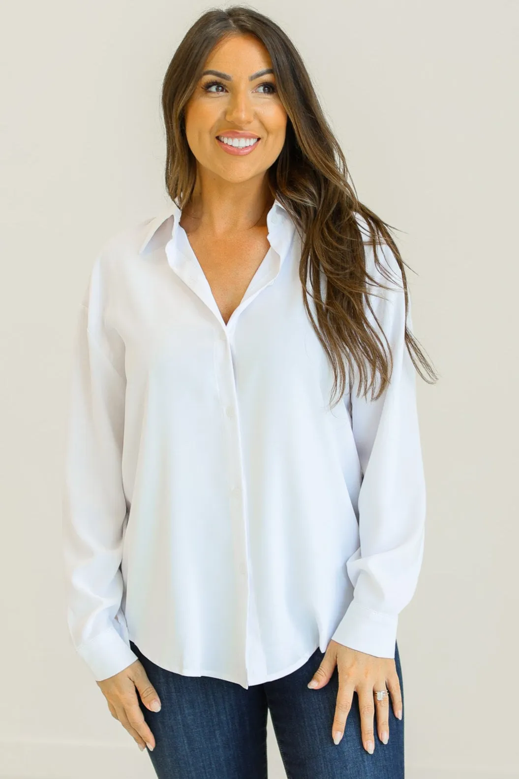 Kathryn Classic Button-Up, White