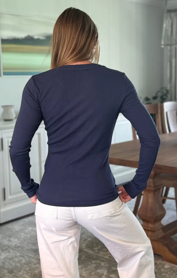 Long Sleeve Fitted Henley