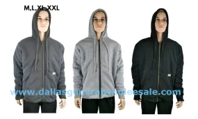 Men Solid Color Thermal Zipper Jackets Wholesale