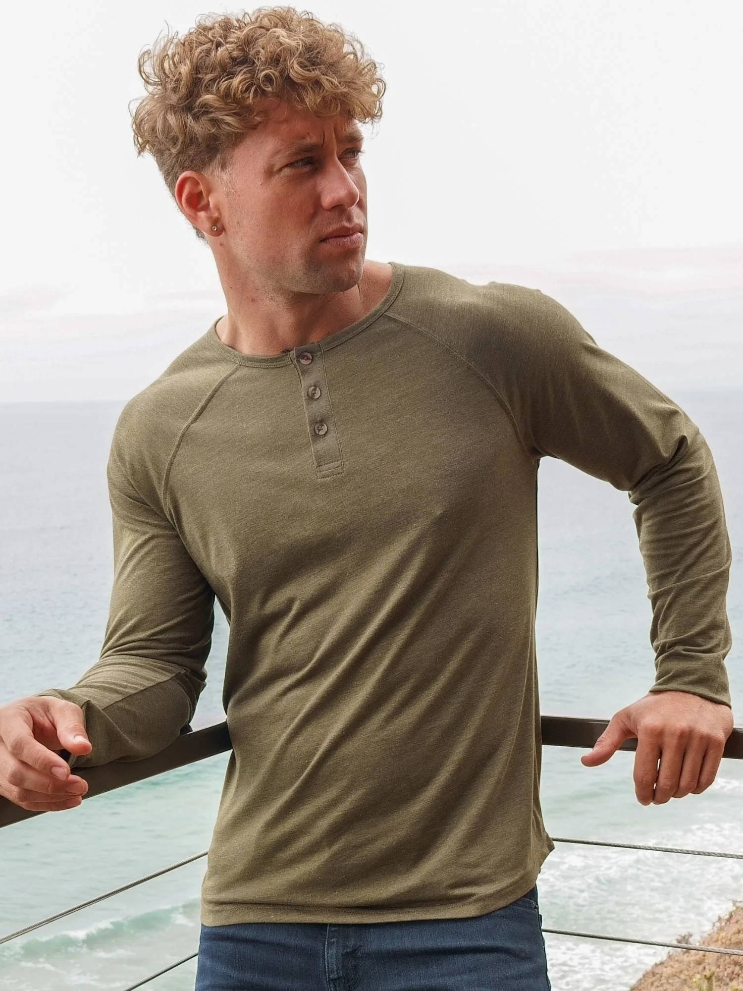 Military Slim Fit Long Sleeve Henley FINAL SALE