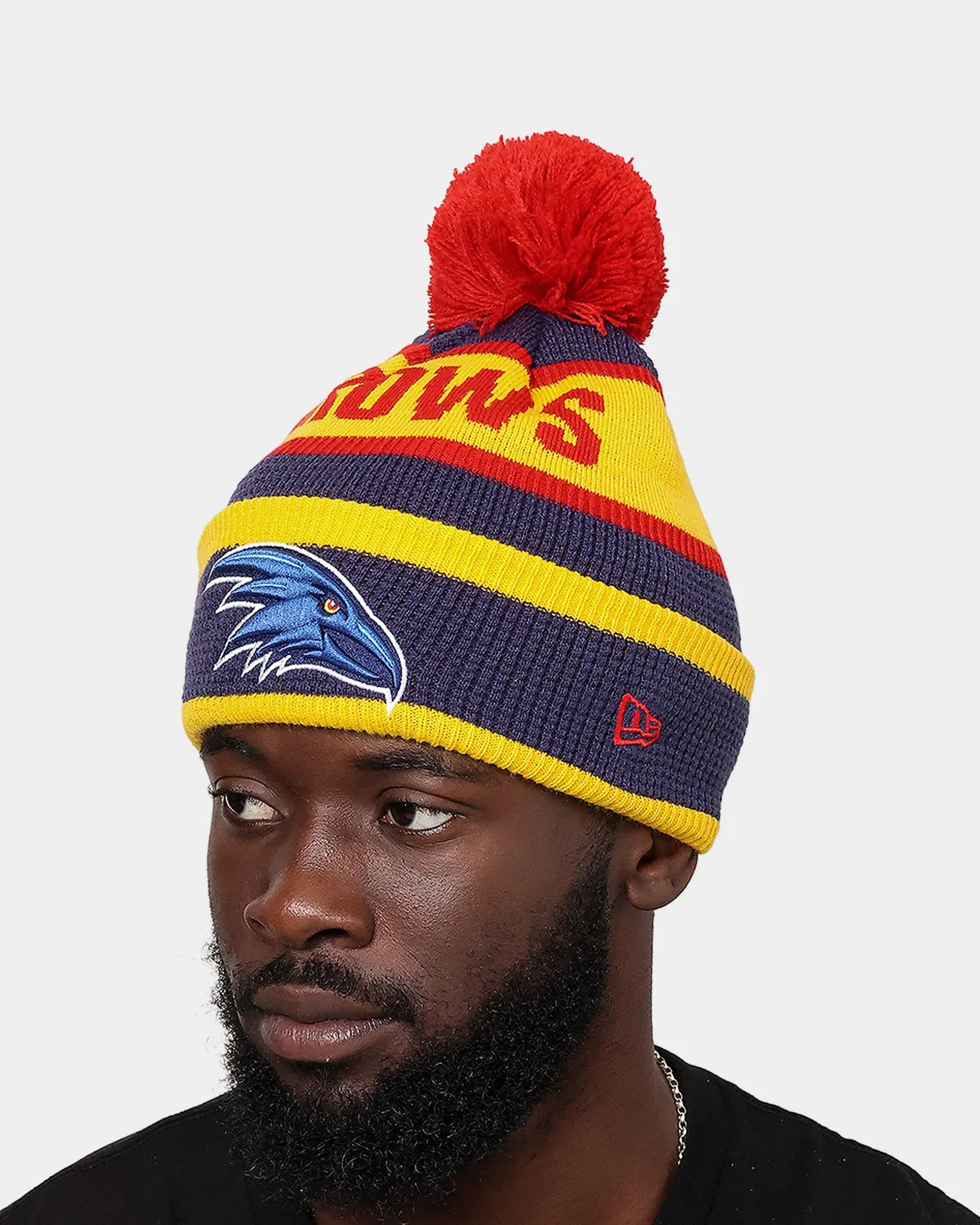 New Era Adelaide Crows 'AFL 2022' Pom Waffle Knit Beanie Blue