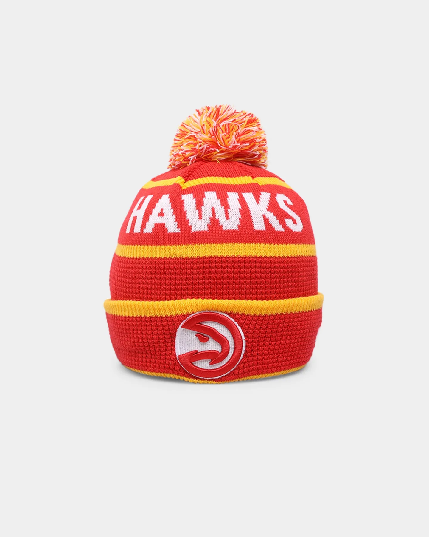 New Era Atlanta Hawks Pom Waffle Knit Beanie Original Team Colours