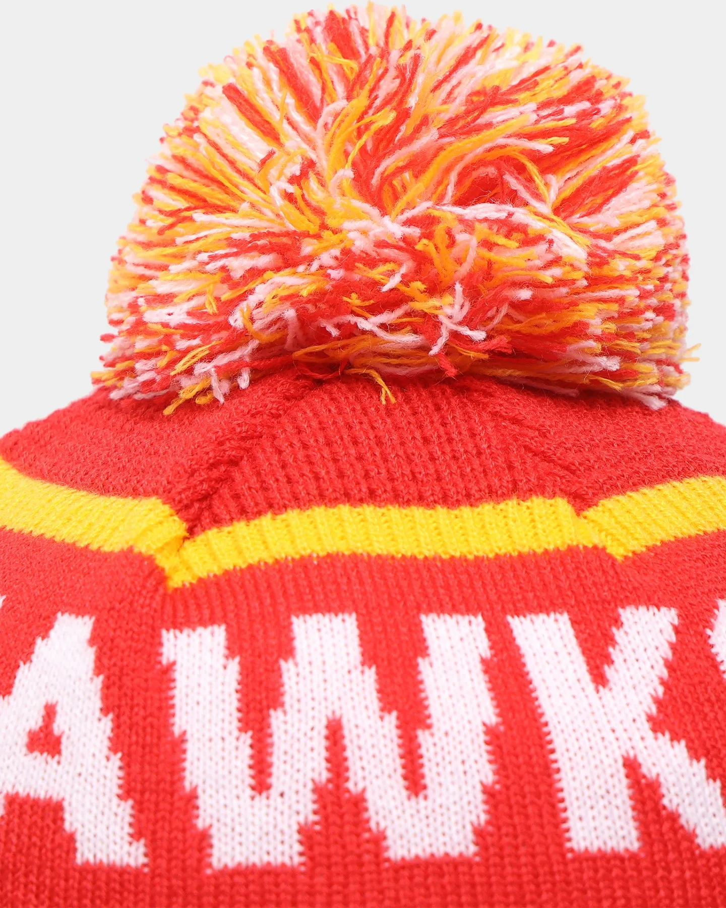 New Era Atlanta Hawks Pom Waffle Knit Beanie Original Team Colours