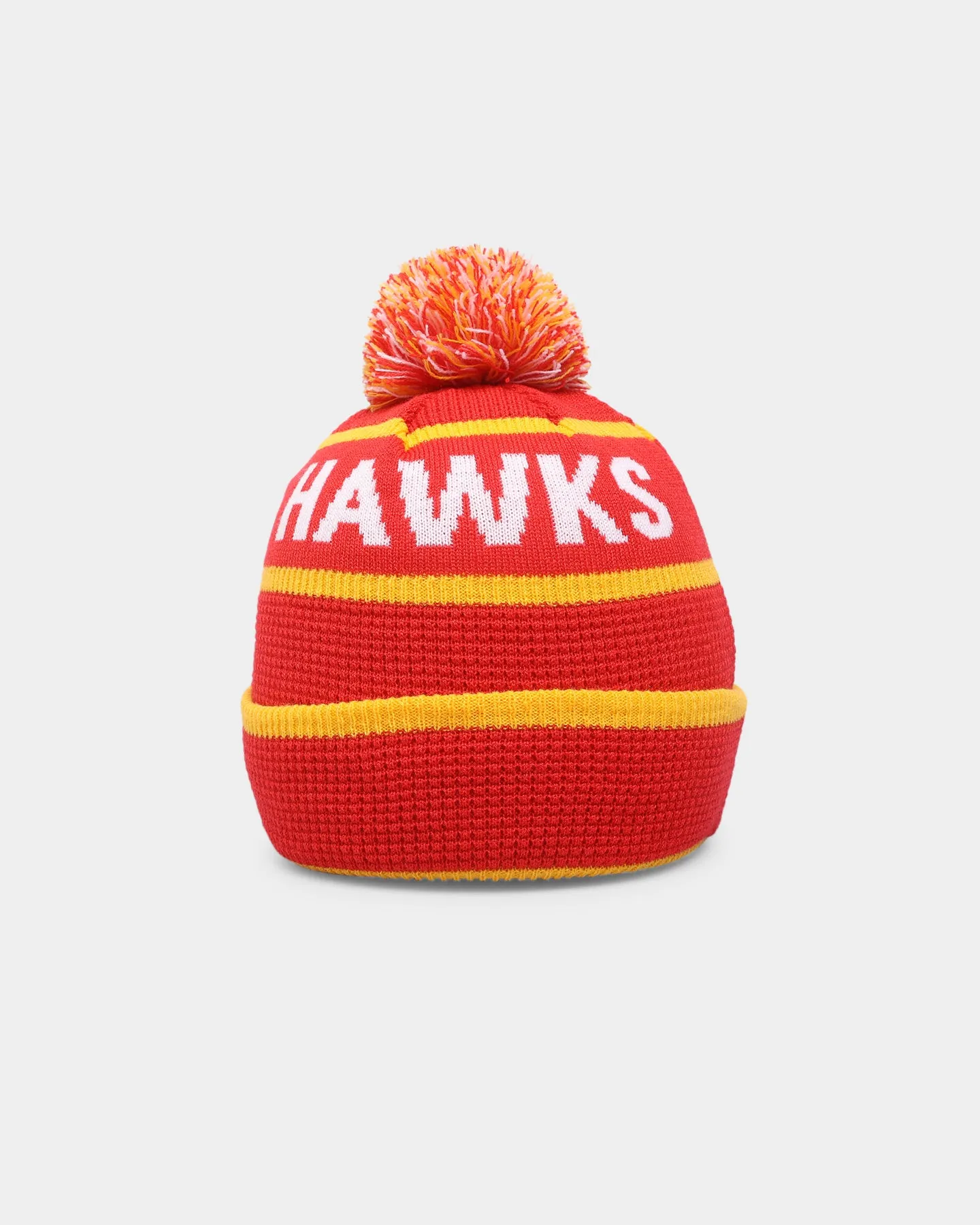 New Era Atlanta Hawks Pom Waffle Knit Beanie Original Team Colours