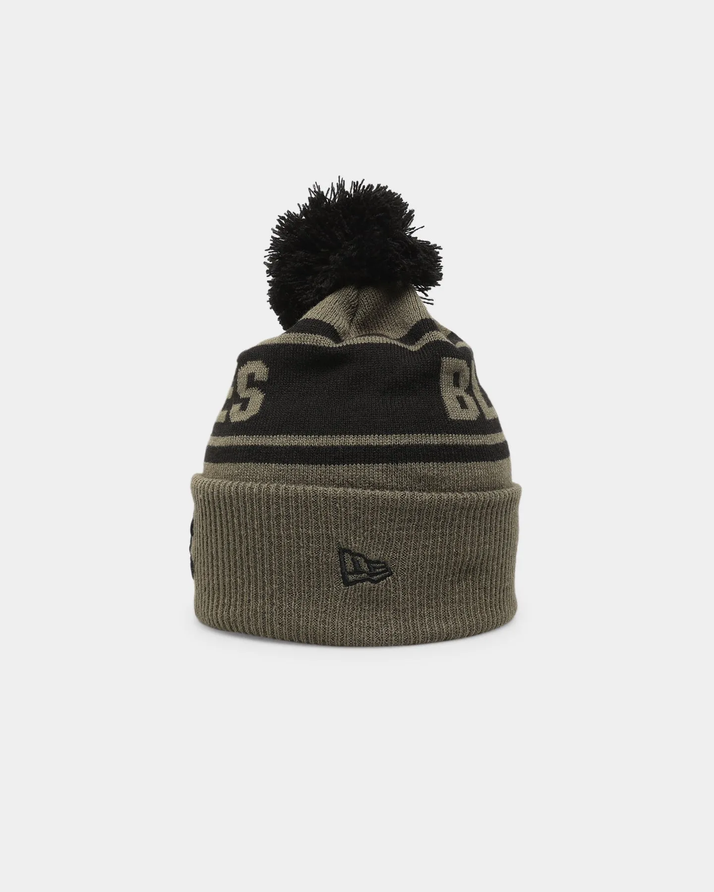 New Era Carlton Blues 'AFL '22 Olive' Pom Knit Beanie Green