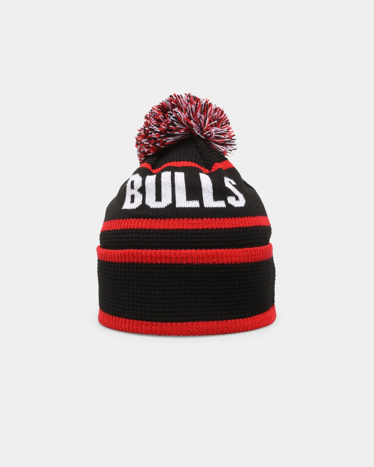 New Era Chicago Bulls Pom Waffle Knit Beanie Original Team Colours