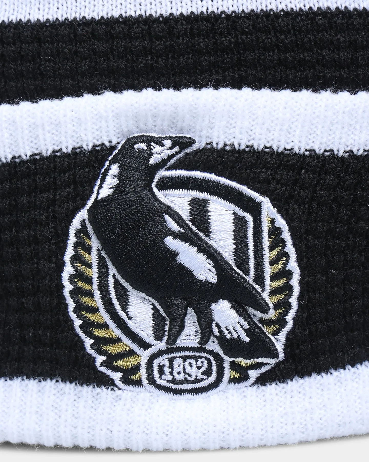 New Era Collingwood Magpies 'AFL 2022' Pom Waffle Knit Beanie Black