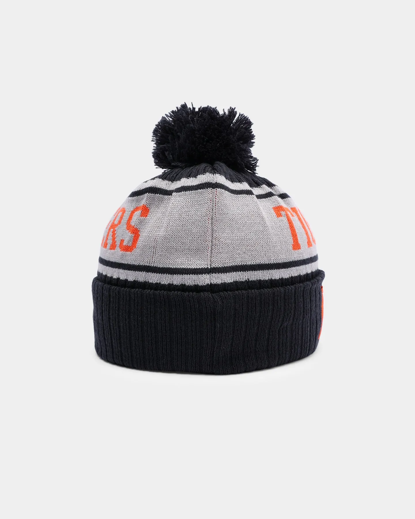 New Era Detroit Tigers Team Stripe Script Pom Beanie Team