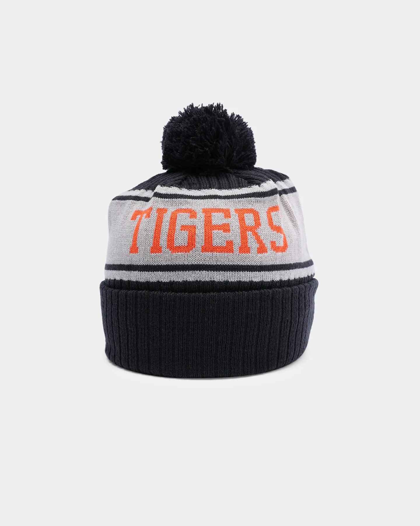 New Era Detroit Tigers Team Stripe Script Pom Beanie Team