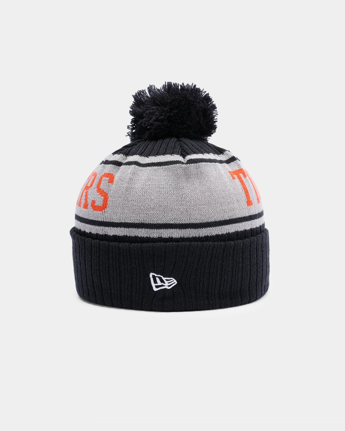 New Era Detroit Tigers Team Stripe Script Pom Beanie Team