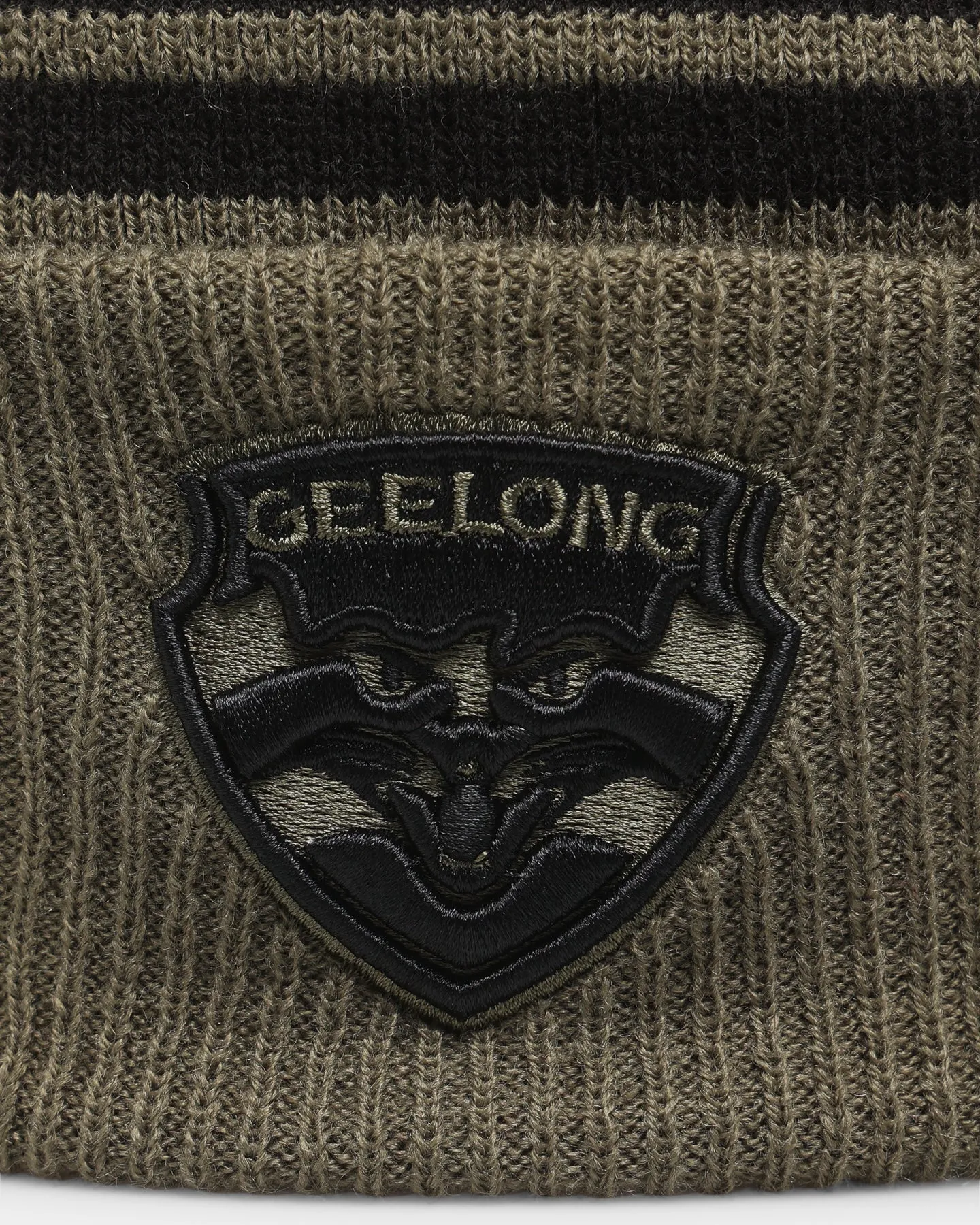 New Era Geelong Cats 'AFL '22 Olive' Pom Knit Beanie Green