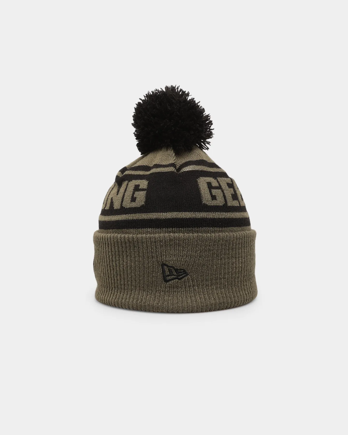 New Era Geelong Cats 'AFL '22 Olive' Pom Knit Beanie Green