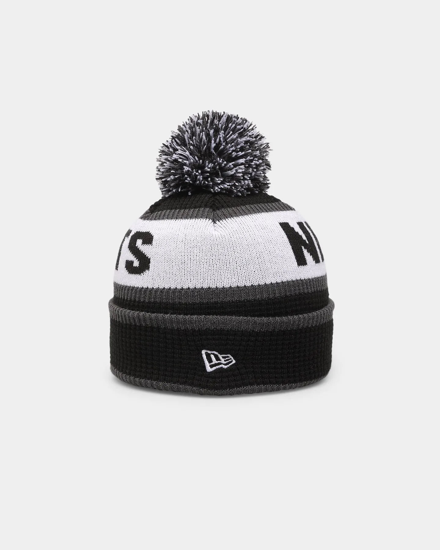 New Era Kids' Brooklyn Nets Pom Waffle Knit Beanie Original Team Colours