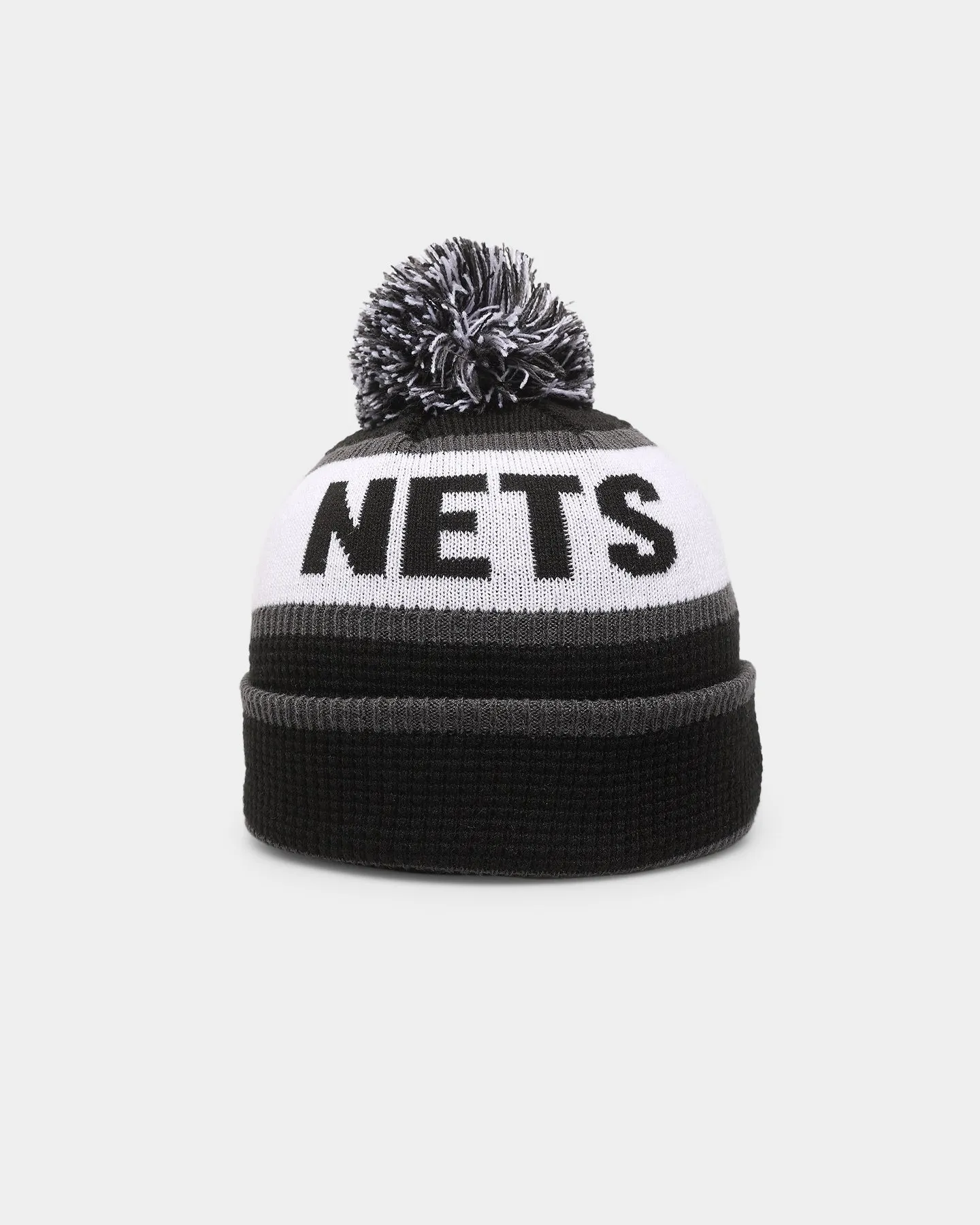 New Era Kids' Brooklyn Nets Pom Waffle Knit Beanie Original Team Colours