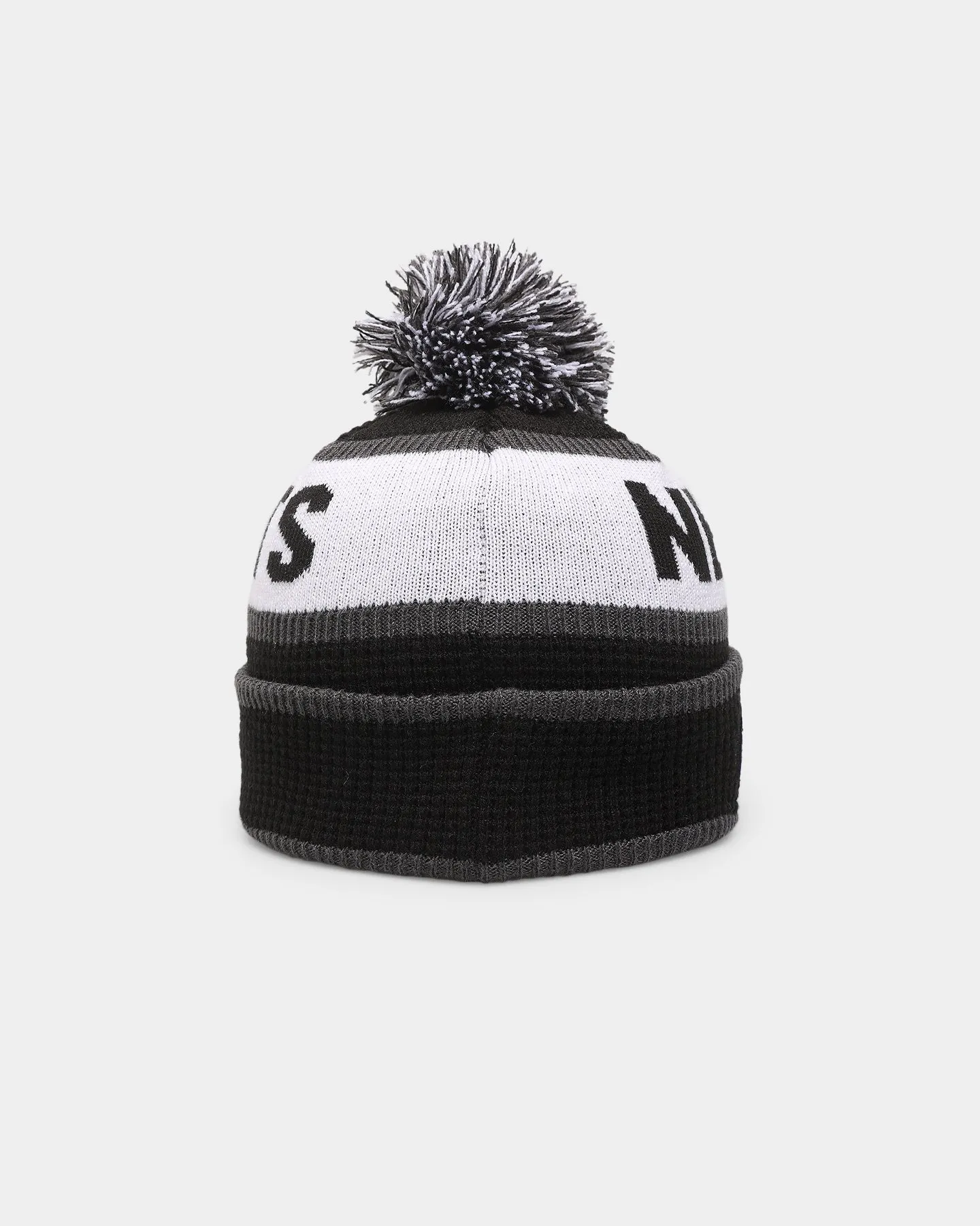 New Era Kids' Brooklyn Nets Pom Waffle Knit Beanie Original Team Colours