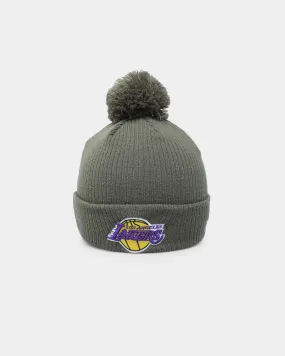 New Era Los Angeles Lakers Pom Knit Beanie Olive