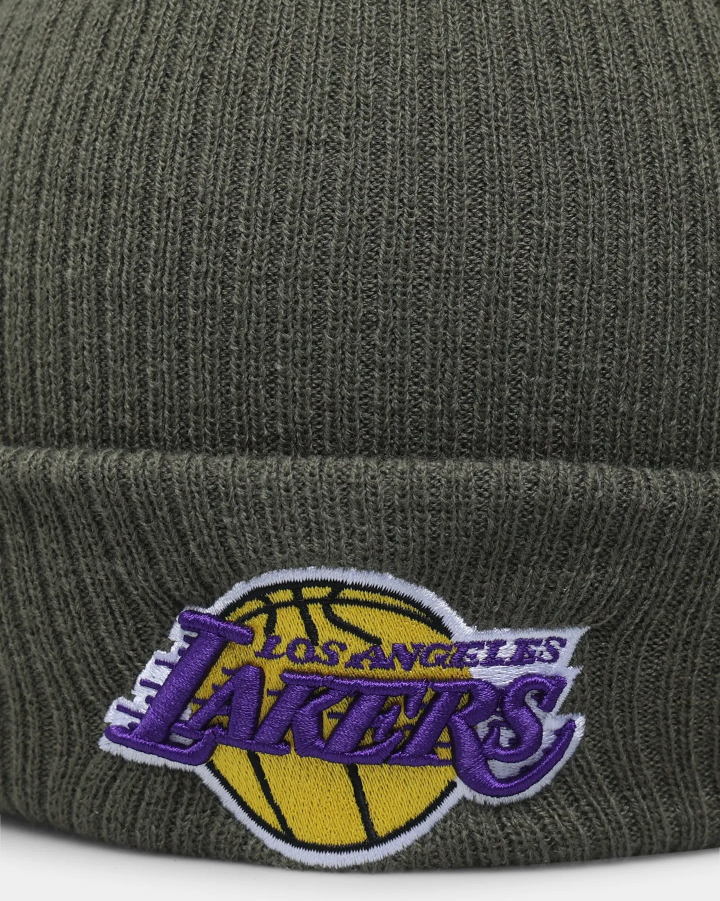 New Era Los Angeles Lakers Pom Knit Beanie Olive