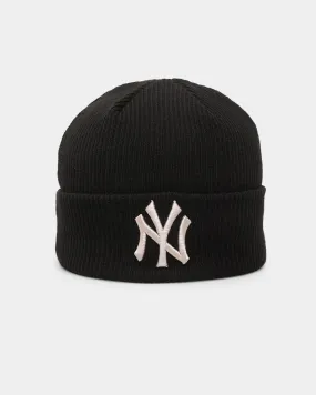 New Era New York Yankees Cuff Thin Knit Beanie Black/Stone