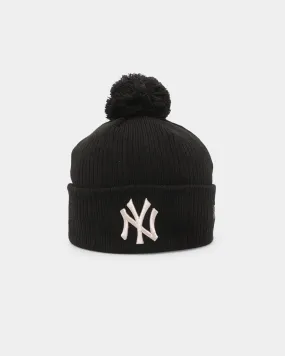 New Era New York Yankees Medium Knit Pom Pom Beanie Black/Stone