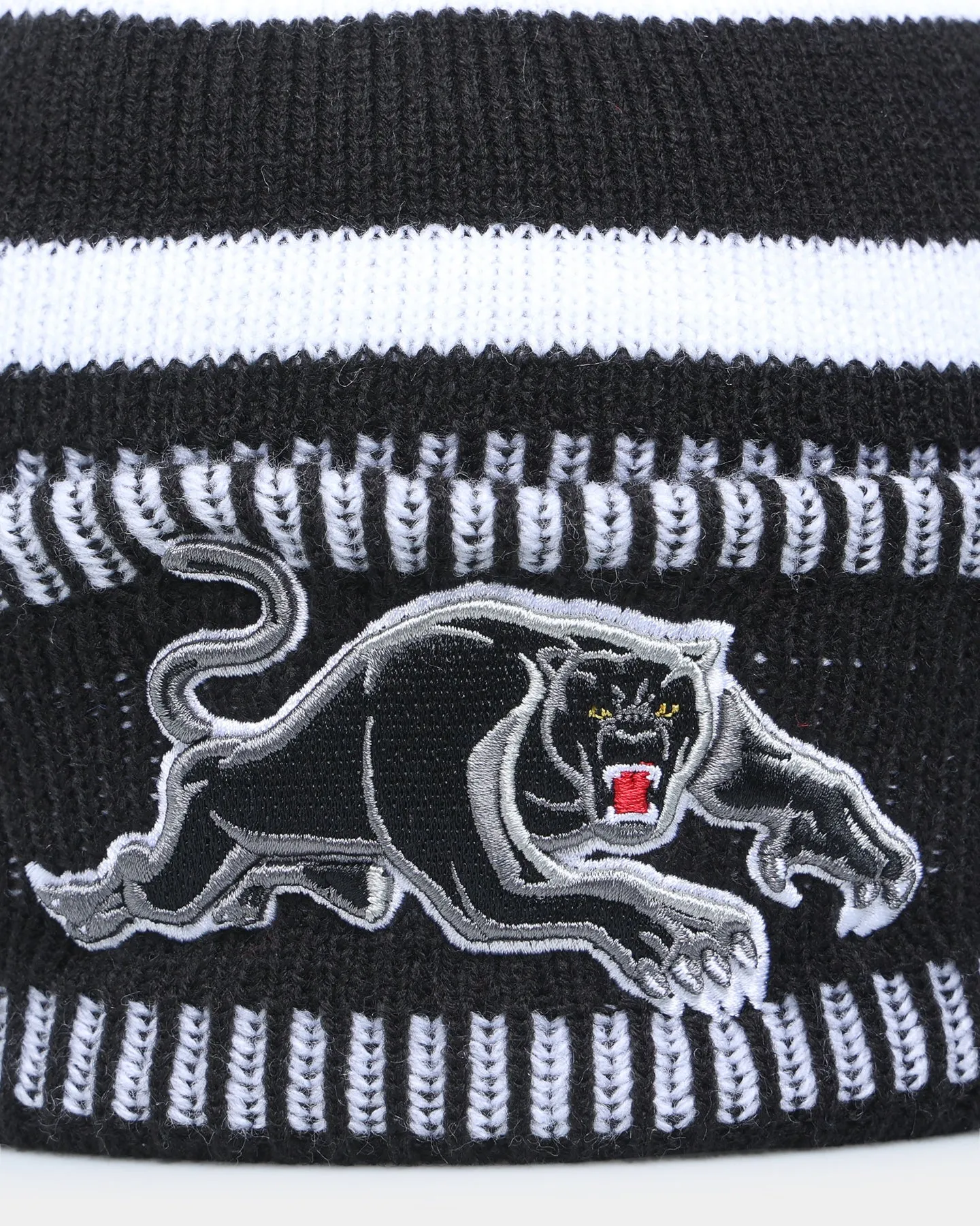 New Era Penrith Panthers NRL Kick Off 2022 Pom Wordmark Beanie Black